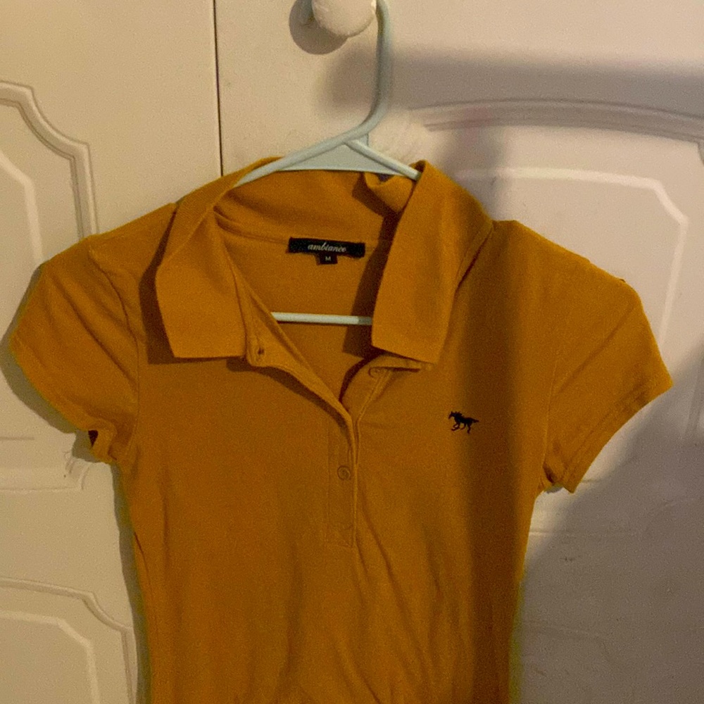 orangey colored polo